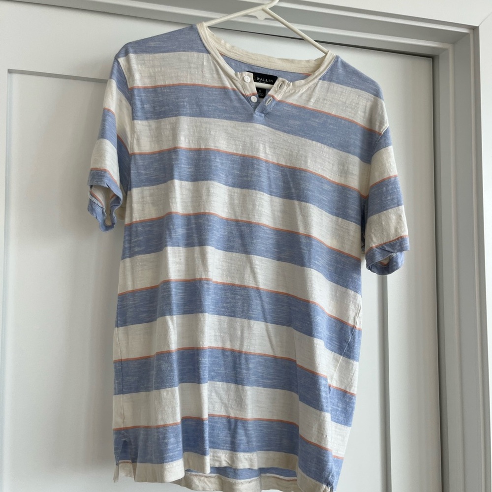 Casual Striped Blue and White Shirt